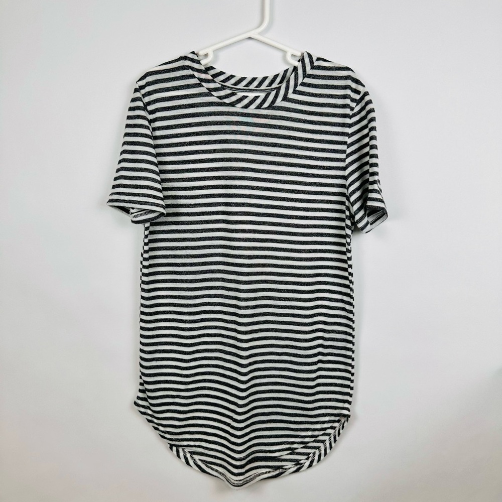 5th & Ryder Shirt, Black/White Stripe, Boys Size Medium 8/9